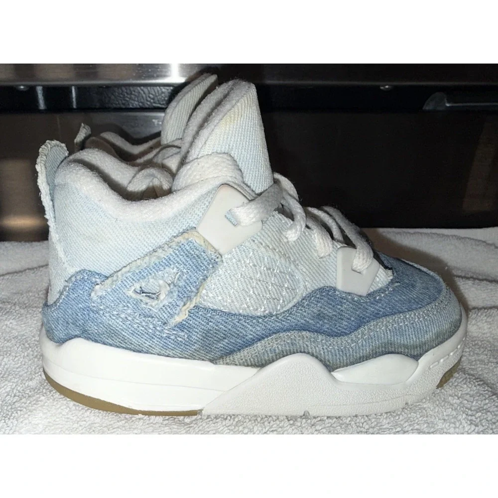 Nike Air Jordan‎ 4 Denim Toddler Size 8C Retro TEX (TD) Sneakers